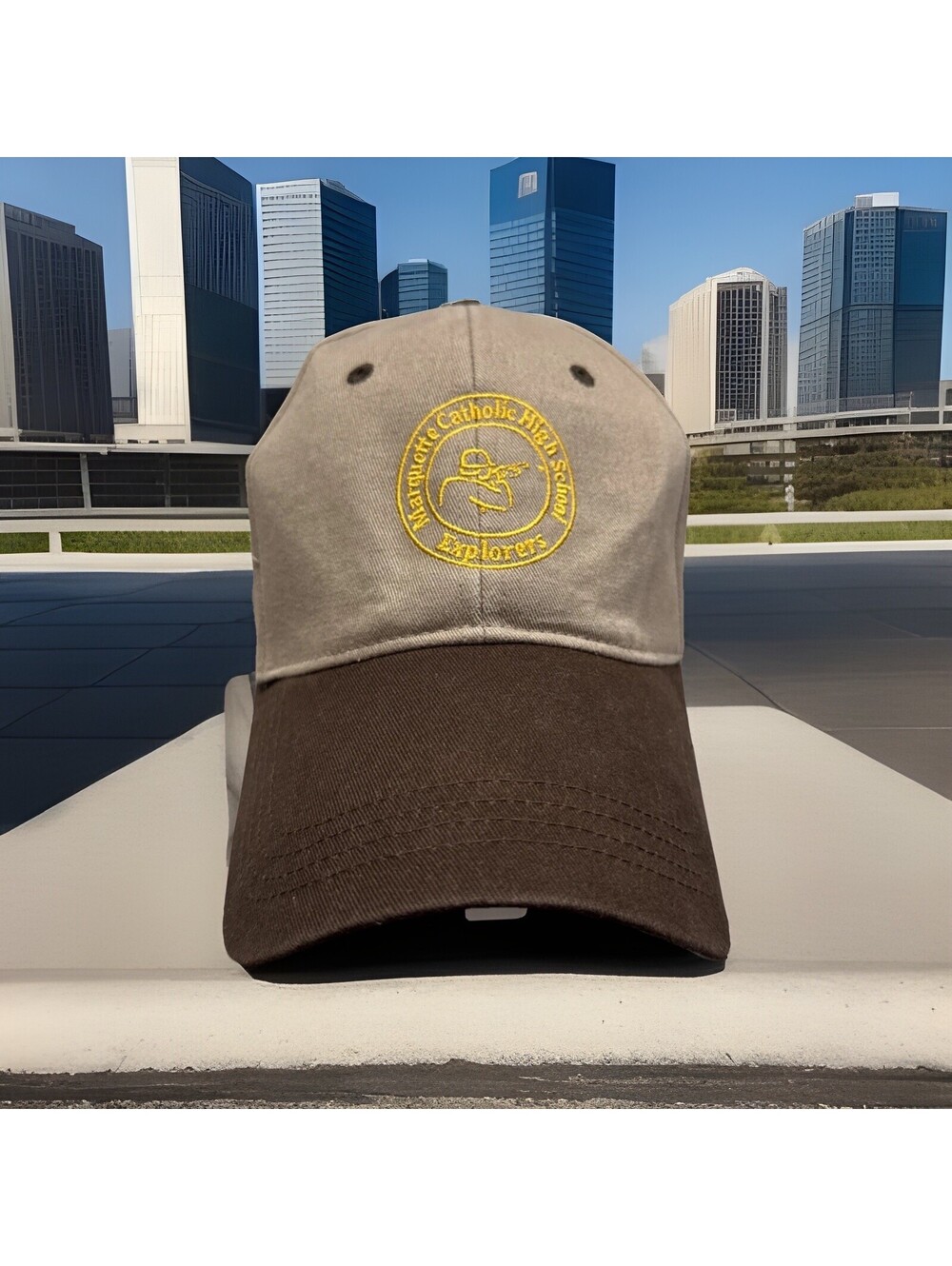 Marquette Catholic High School Explorers College Prep Soccer Baseball Cap
